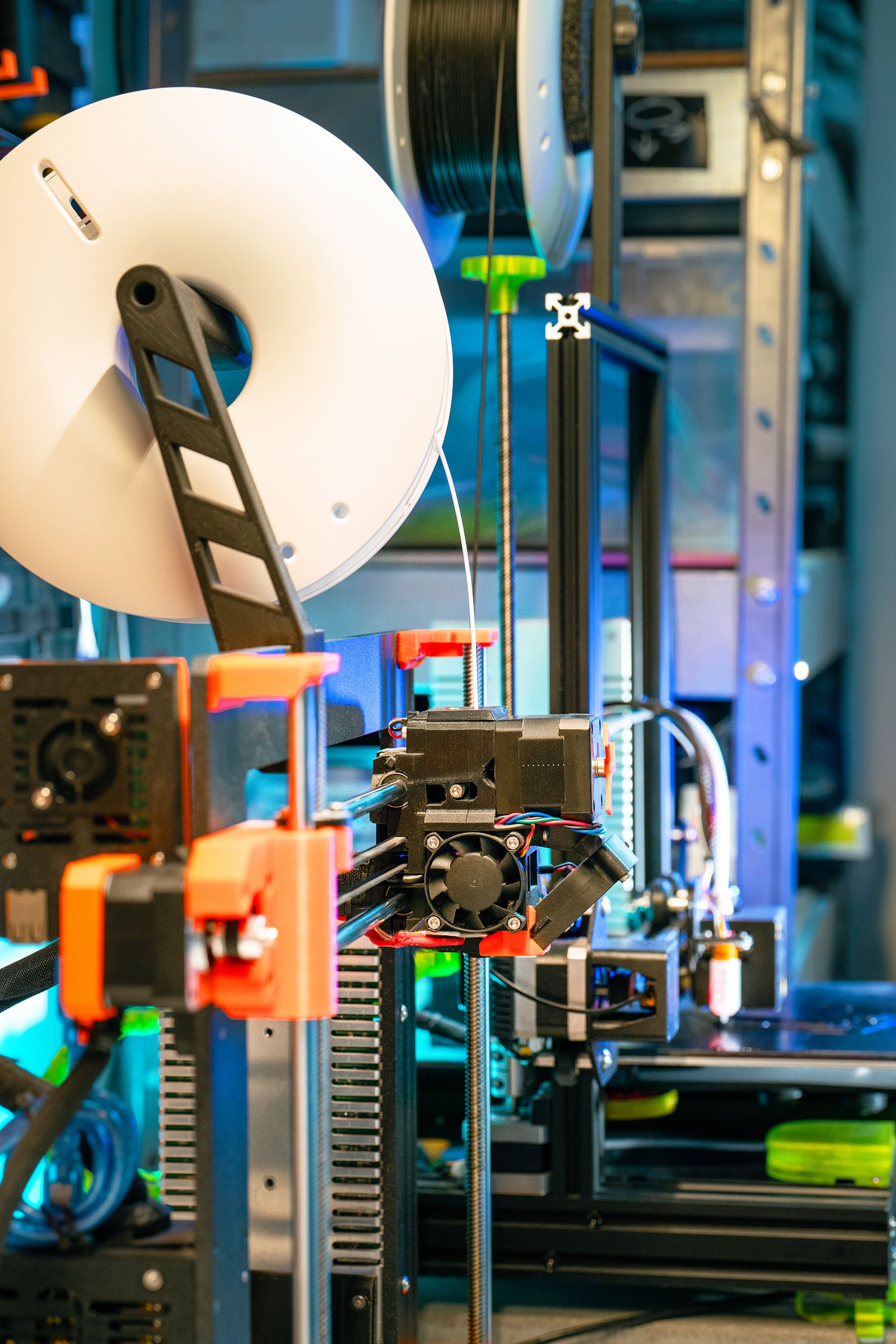 A 3D printer creating a physical object